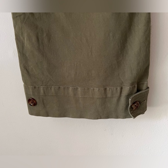 Veronica Beard Marley High-Rise Wide Leg Pants 28 Olive Convertible Ankle Tabs - Picture 11 of 16